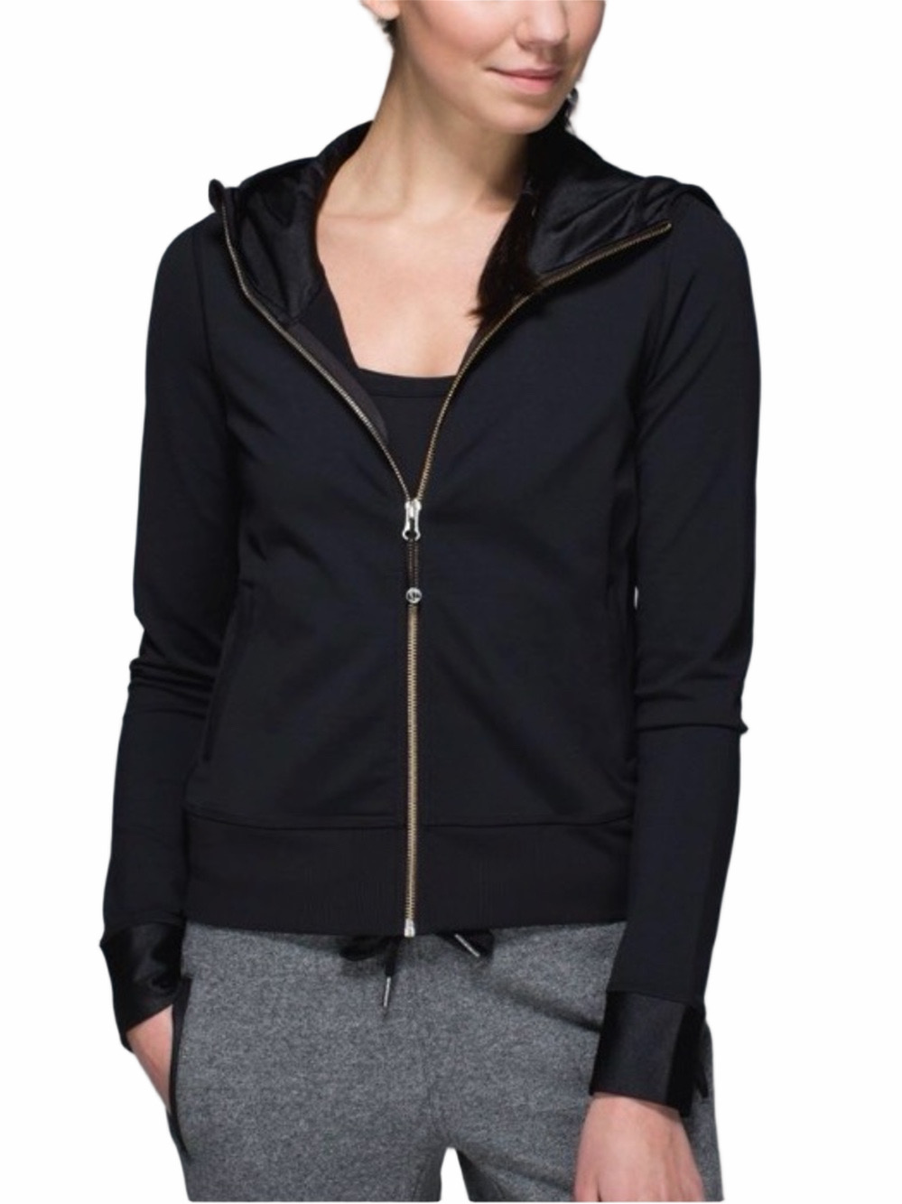 RARE Lululemon Zip-Front Hooded Jacket. Pleated back.